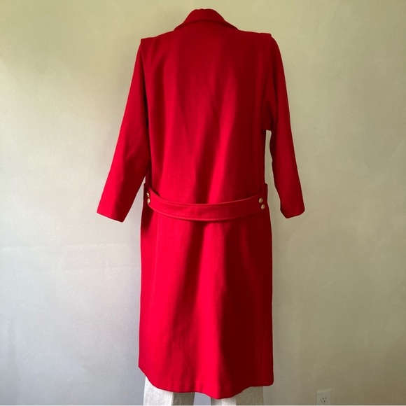 Basile | Vintage Wool Double Breasted Button Down Trench Coat - Picture 4 of 10